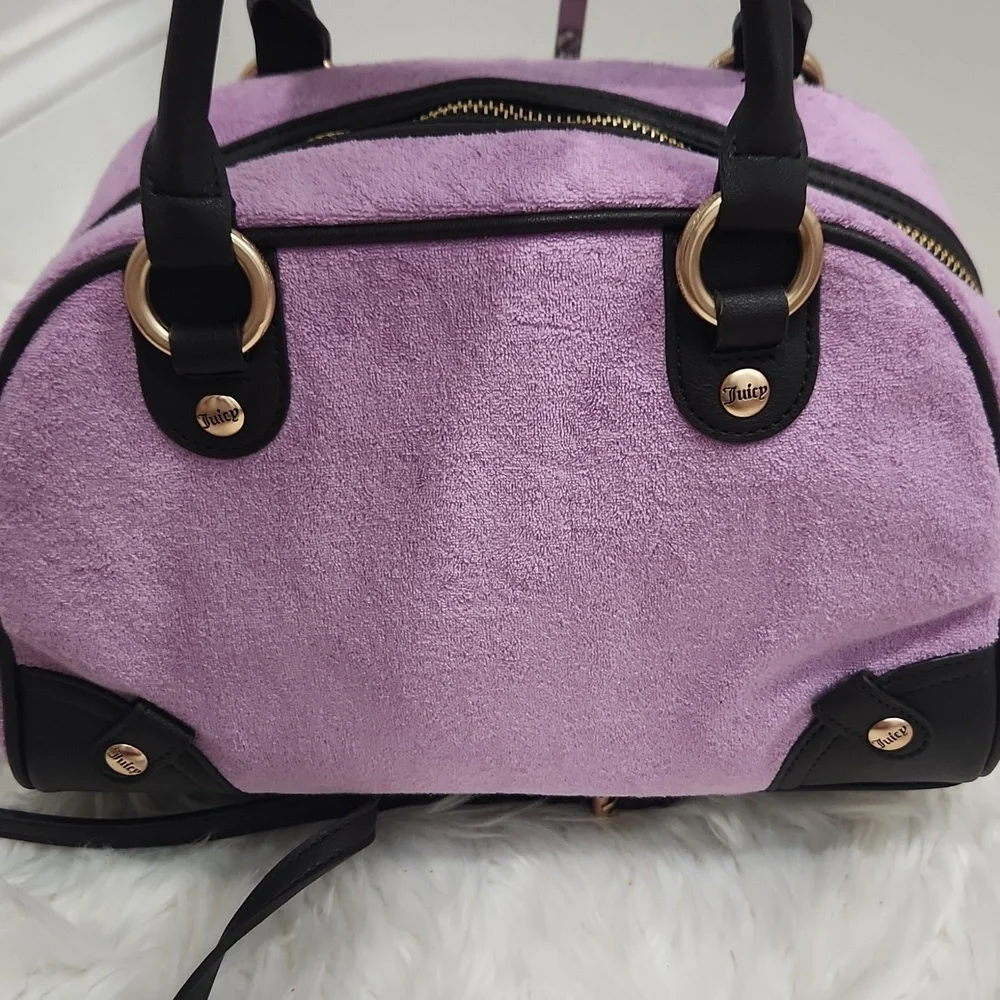 🔹Juicy Couture 🔹️Juicy Lovers  Violet/tulle Purple Terry Cloth Club Bowler Bag
